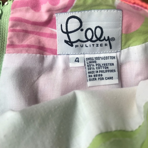 Vintage Lilly Pulitzer floral patterned skirt SZ 4 - Picture 3 of 6
